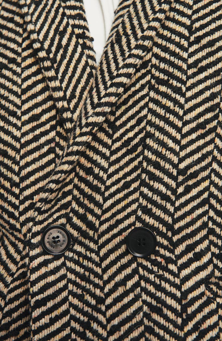 ANINE BING Fishbone Double Breasted Blazer, Alternate, color,
