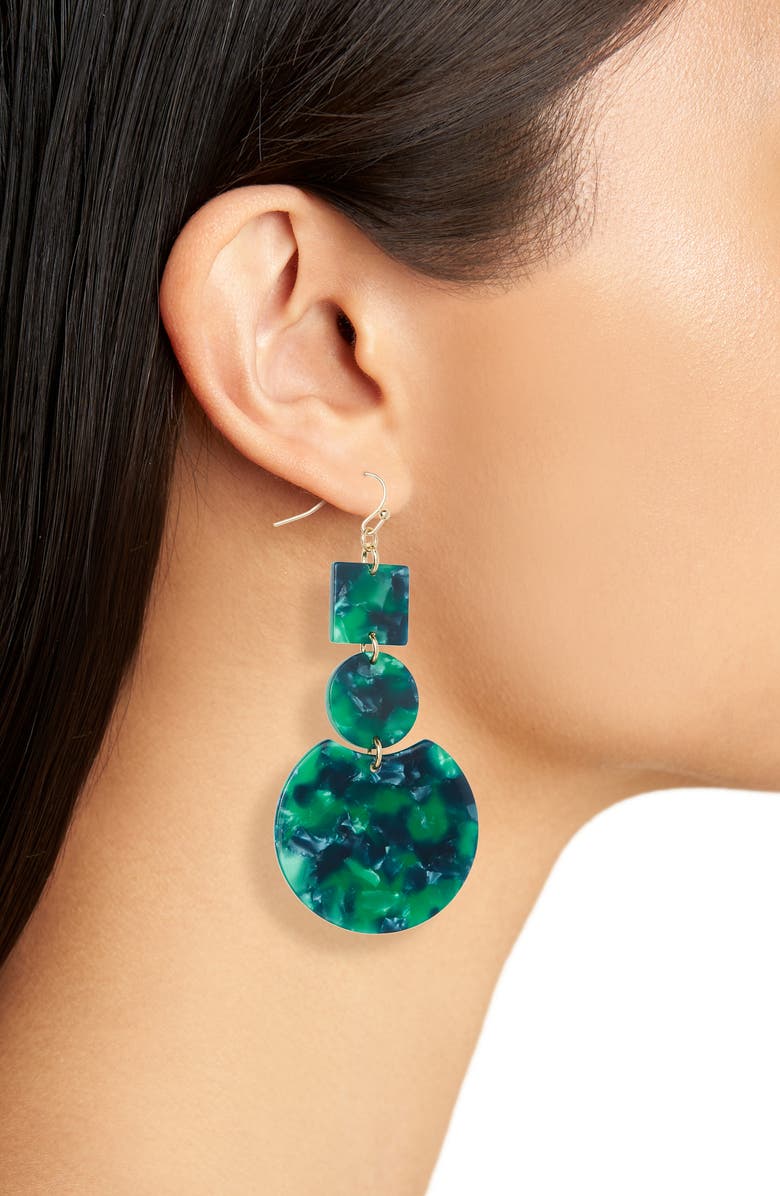 BP. Geo Resin Drop Earrings, Alternate, color, 