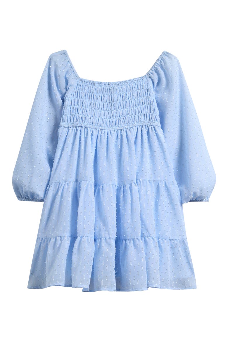 Kids' Swiss Dot Long Sleeve Dress, Alternate, color, BLUE