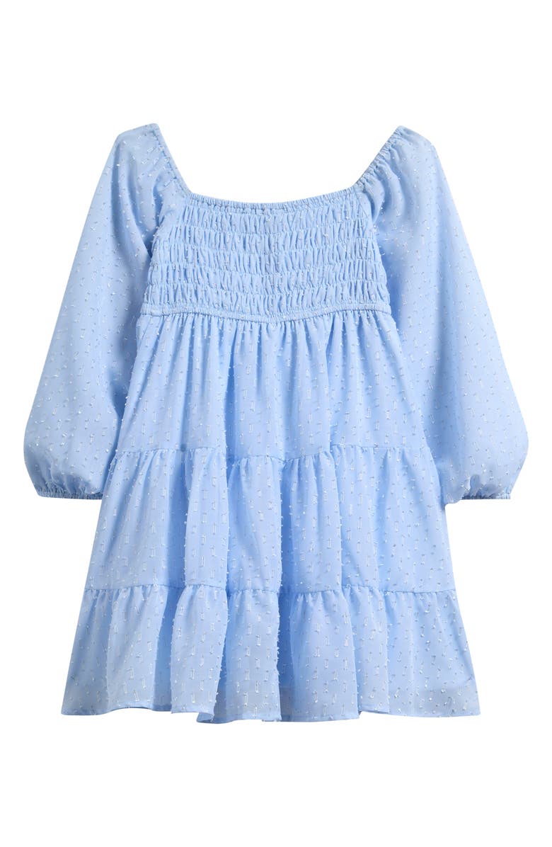 Ava & Yelly Kids' Swiss Dot Long Sleeve Dress, Alternate, color, Blue
