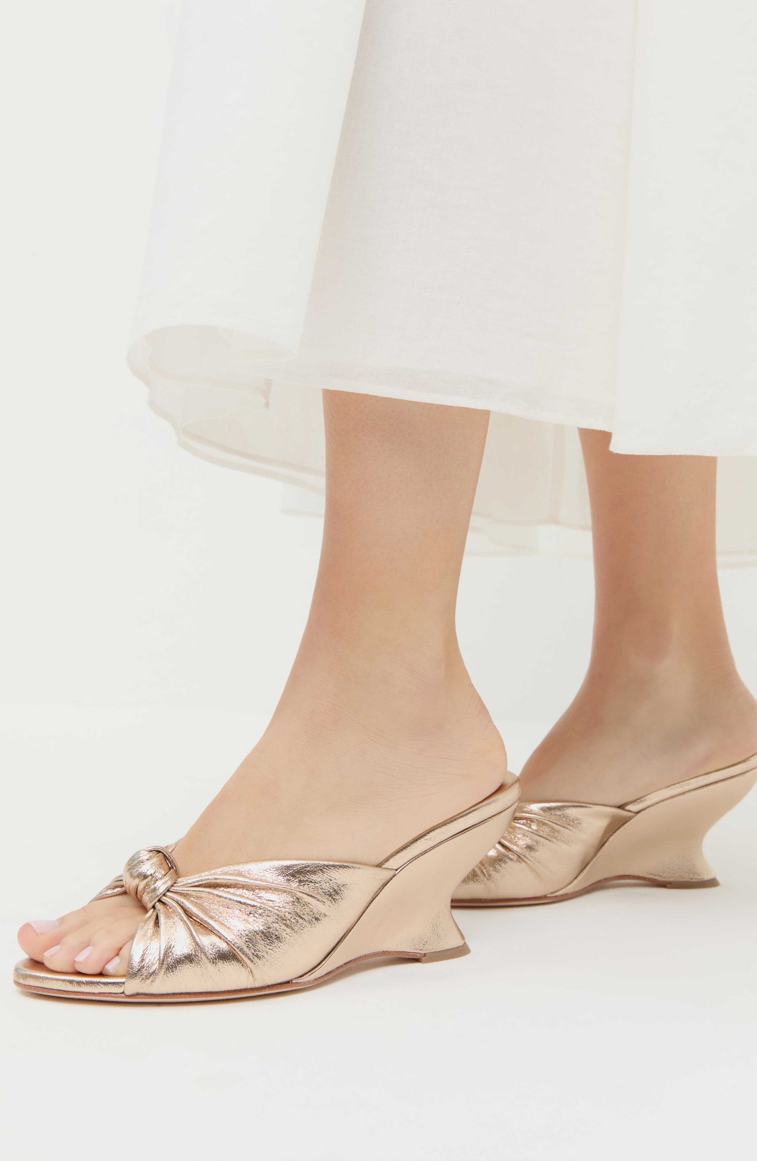 Marsy Angled Wedge Sandal, Alternate, color, CHAMPAGNE