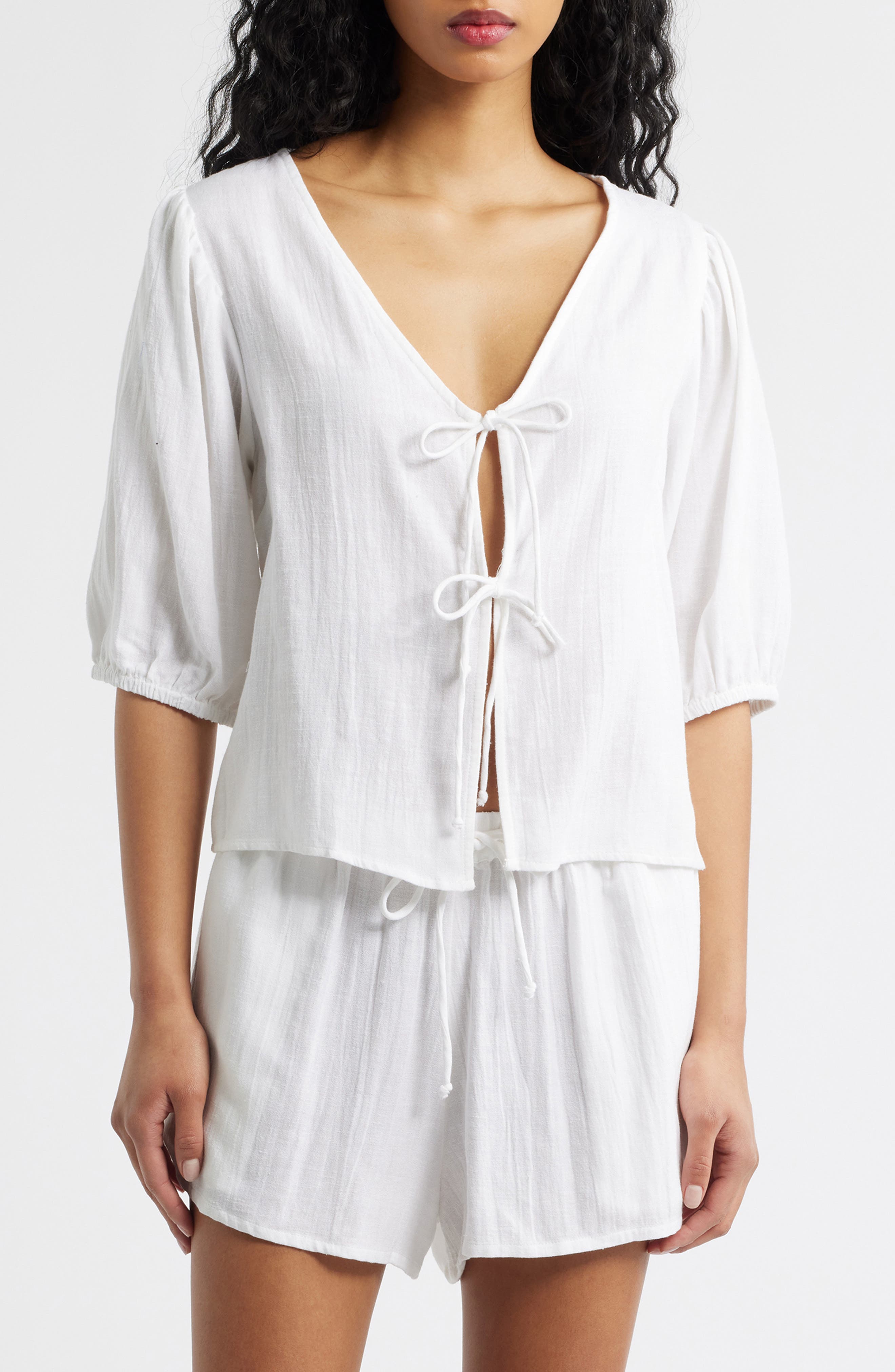 Vibe Surf Tie Front Top