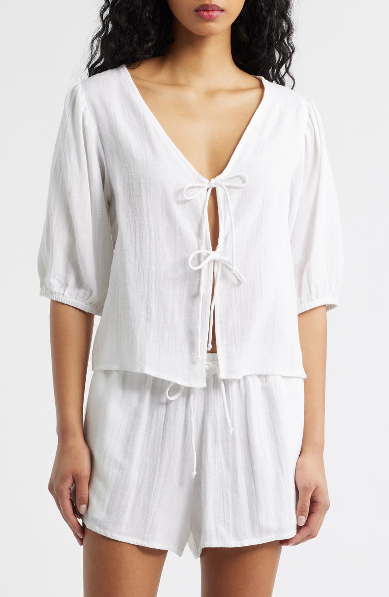 Rip Curl Vibe Surf Tie Front Top, Main, color, White