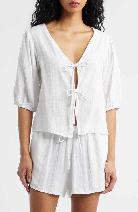 Vibe Surf Tie Front Top