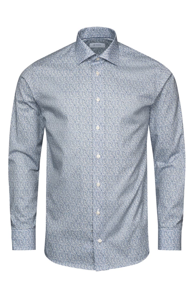 Eton Slim Fit Floral Cotton Dress Shirt, Alternate, color, 
