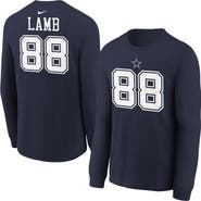 Nike Youth Nike CeeDee Lamb Navy Dallas Cowboys Player Name & Number Long Sleeve T-Shirt