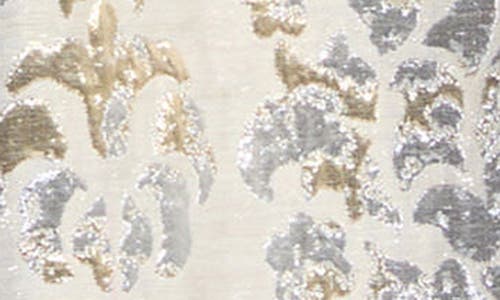 Shop Lafayette 148 New York Baroque Metallic Botanical Brocade A-line Skirt In Pearl Metallic