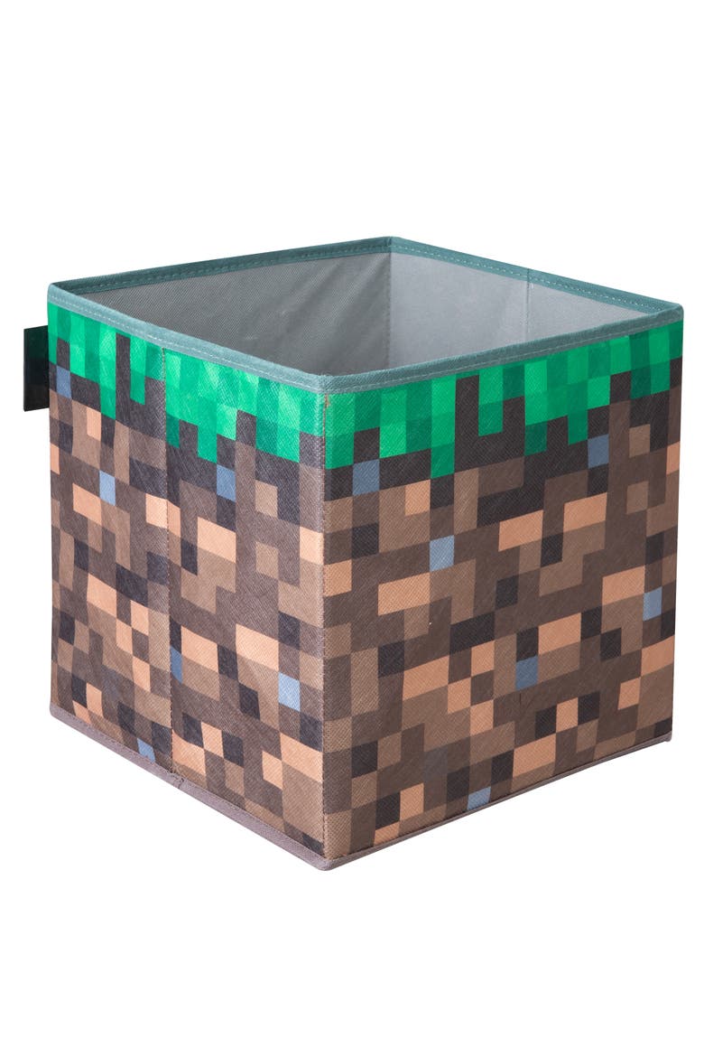 Small Ottoman Pixel Grass Block Collapsible Storage Footrest Box, Alternate, color, Multicolored