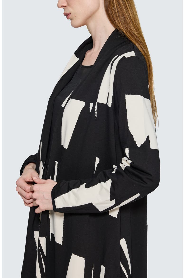 Aqualina Printed Jersey Duster, Alternate, color, Ivory Black