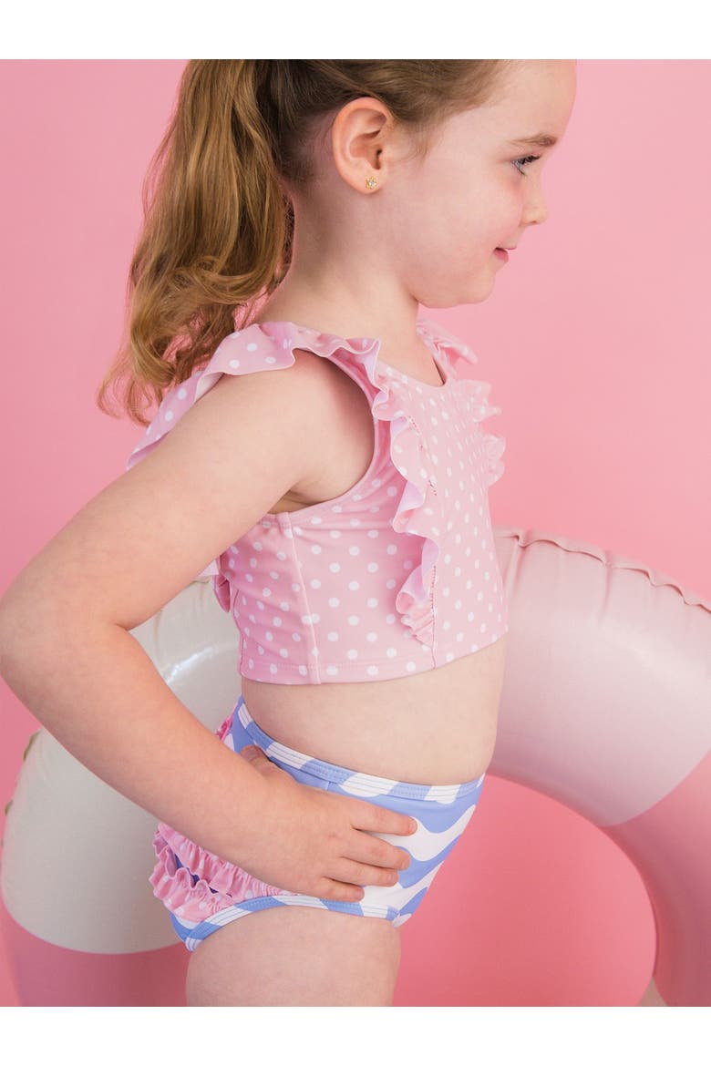 UPF50 Waterfall Tankini, Alternate, color, Periwinkle Blue Wavy Stripe