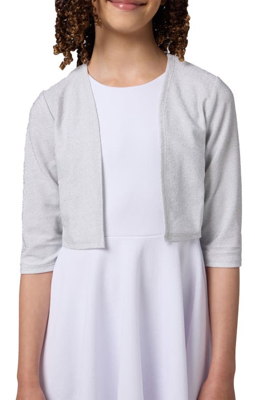 Un Deux Trois Cropped Bolero Jacket In Silver
