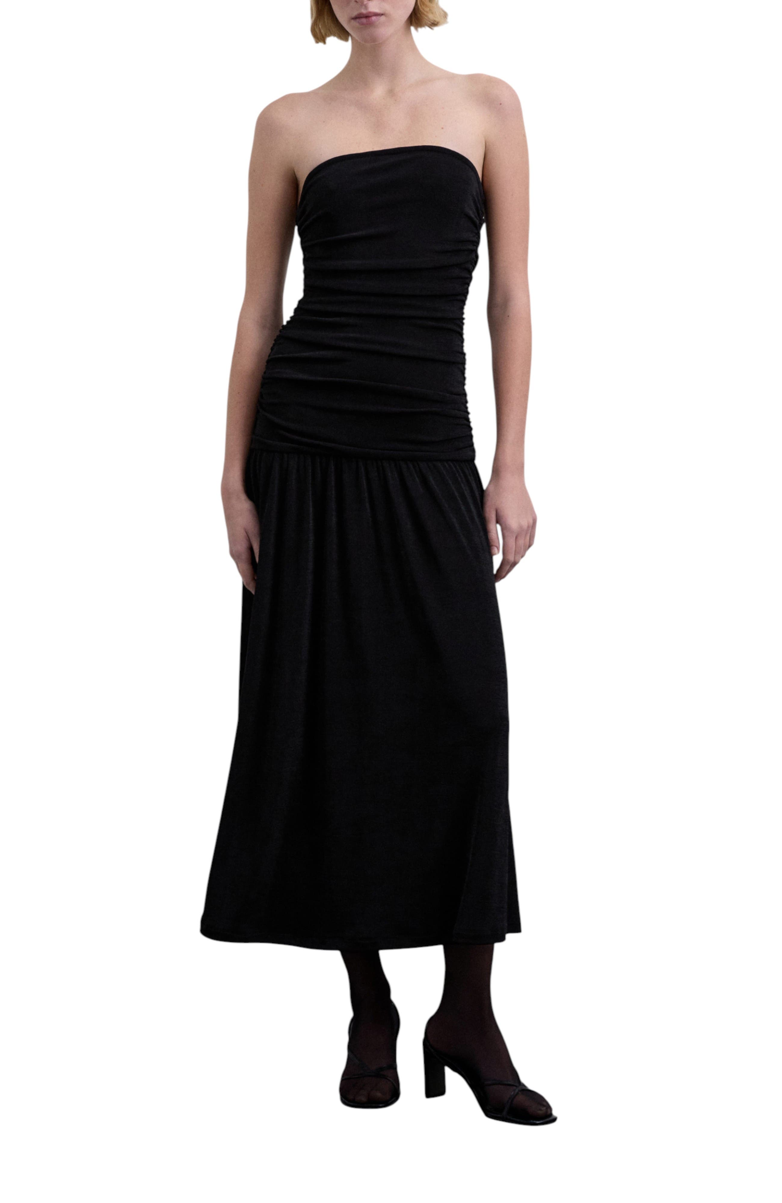 Scalpers Gathered Knit Dress In Black