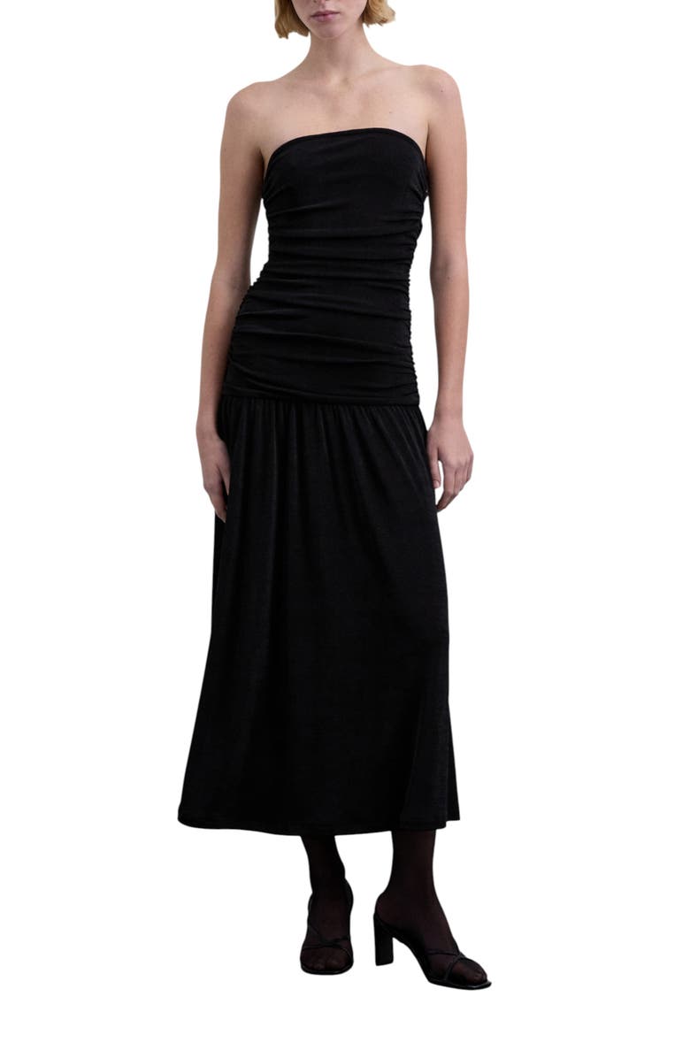 Scalpers Gathered Knit Dress, Main, color, Black
