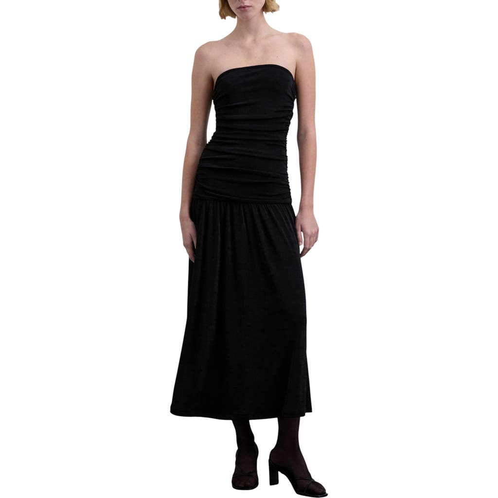 Scalpers Gathered Knit Dress In Black