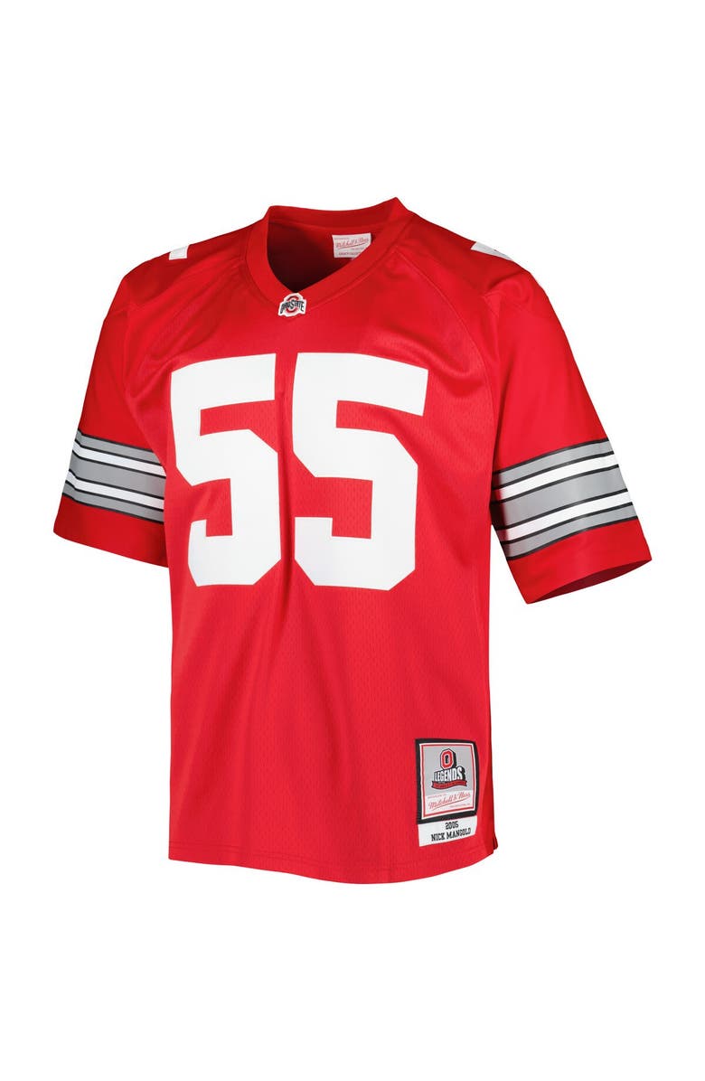Mitchell & Ness Men's Mitchell & Ness Nick Mangold Scarlet Ohio State Buckeyes Authentic Jersey, Alternate, color, Scarlet