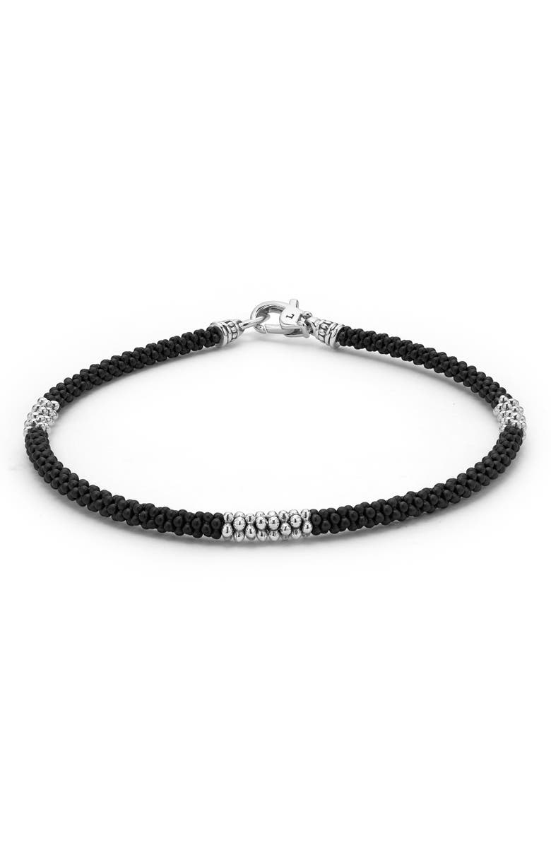 LAGOS Men's Black Caviar Three-Station Bracelet, Main, color, Black