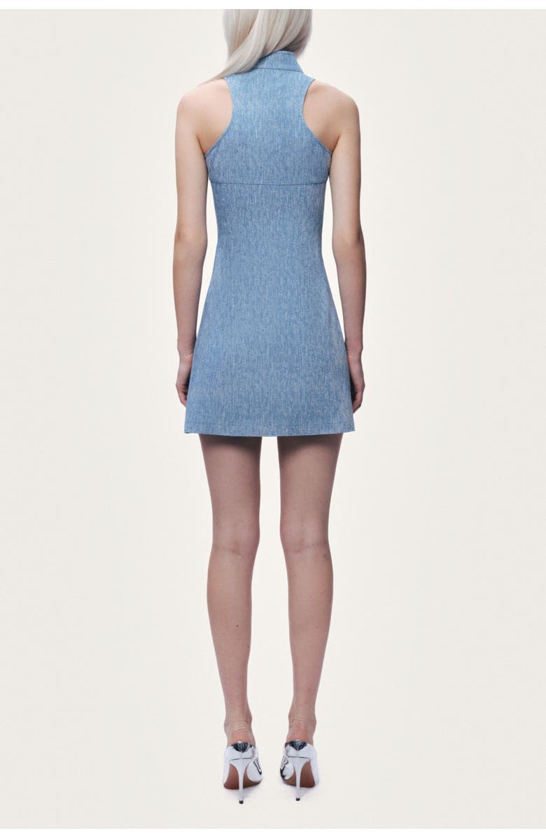 Nocturne Pocket and Stone Detail Halterneck Mini Dress, Alternate, color, Blue