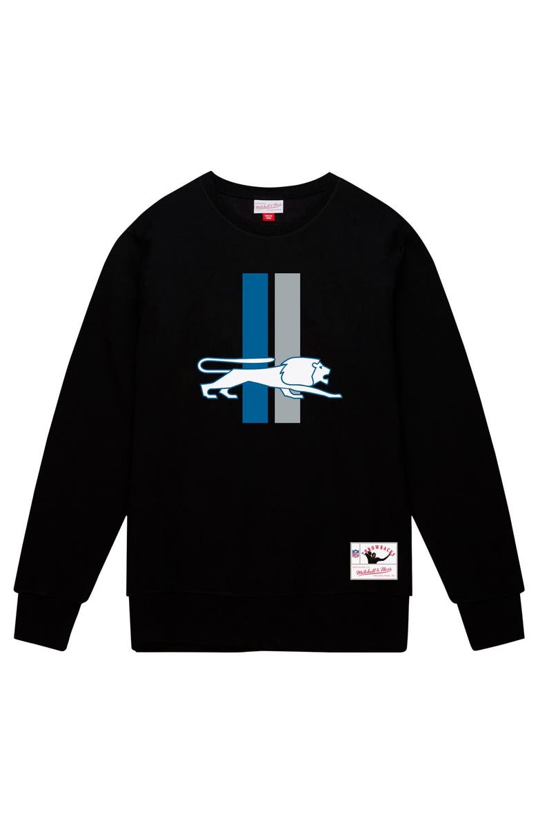 Mitchell & Ness Men's Mitchell & Ness Black Detroit Lions Basic Fleece Pullover Sweatshirt, Alternate, color, Black