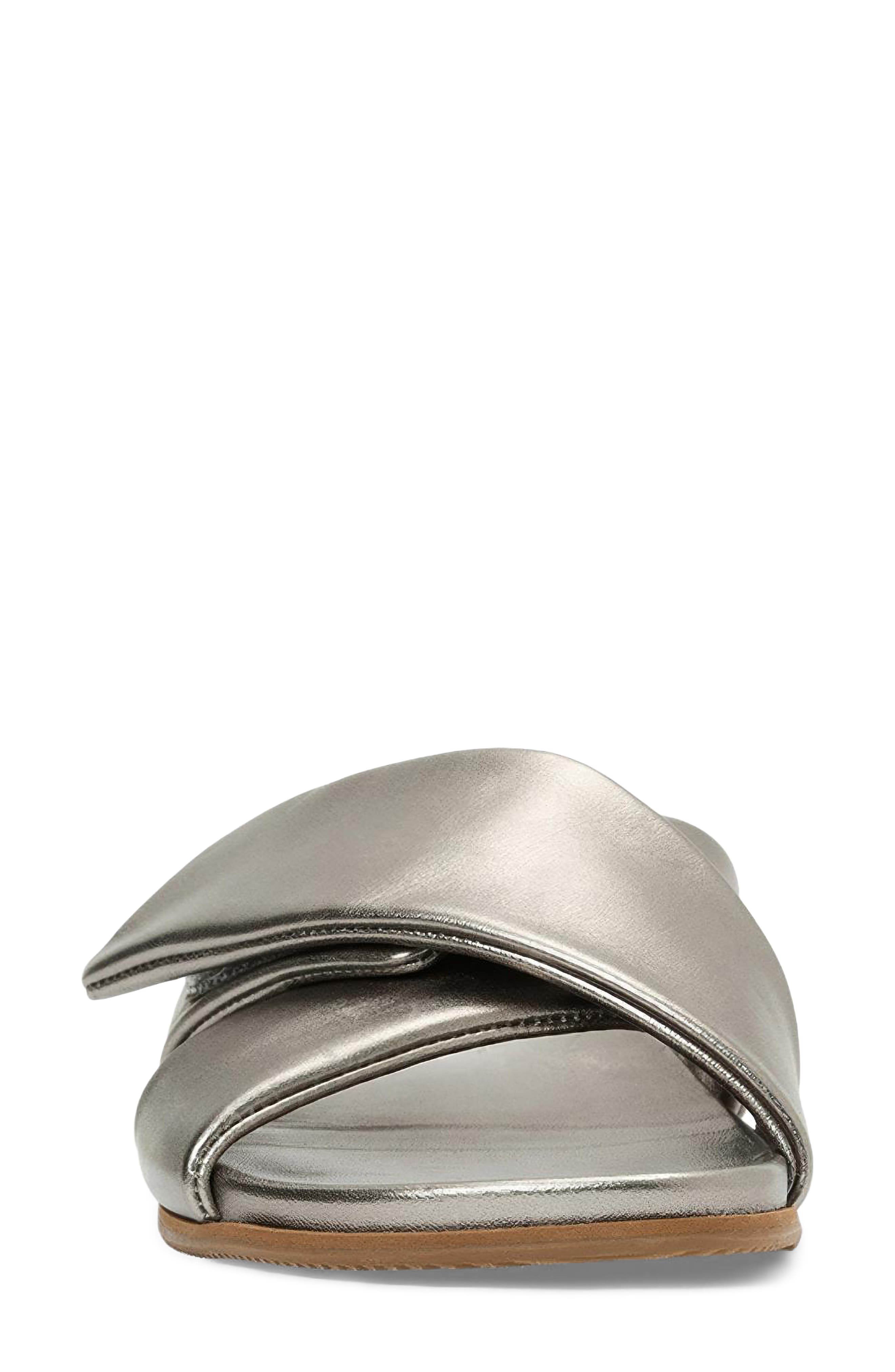 Cabra Slide Sandal, Alternate, color, GUNMETAL NAPPA
