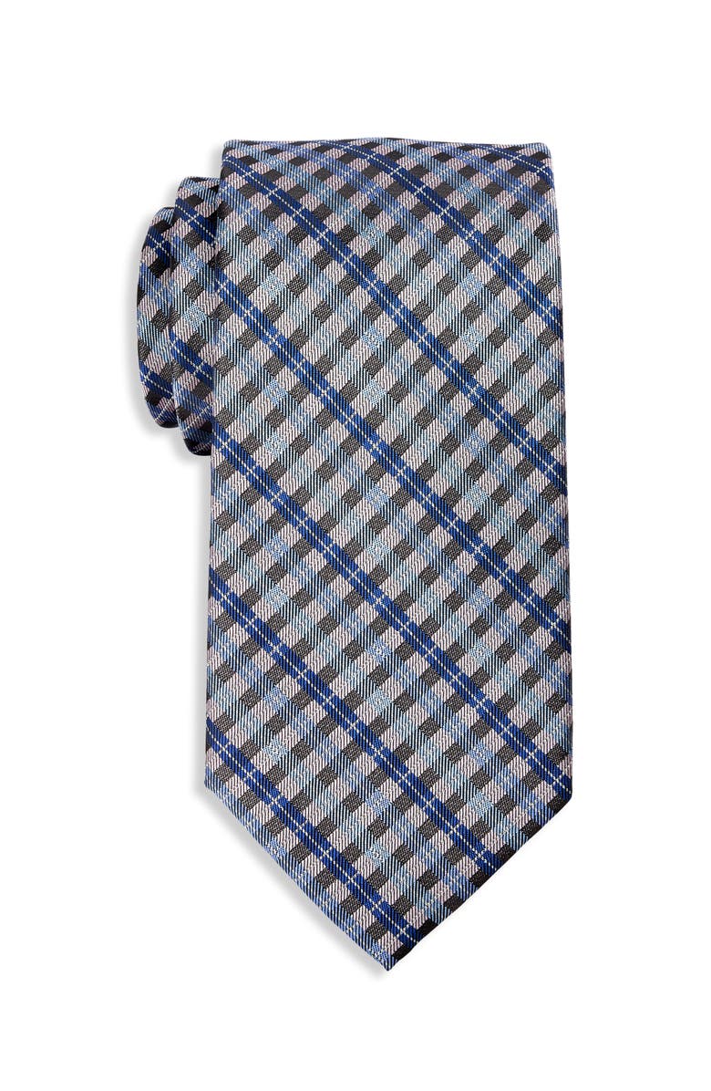 Synrgy by DXL Big & Tall Check Patterned Tie, Main, color, Pink
