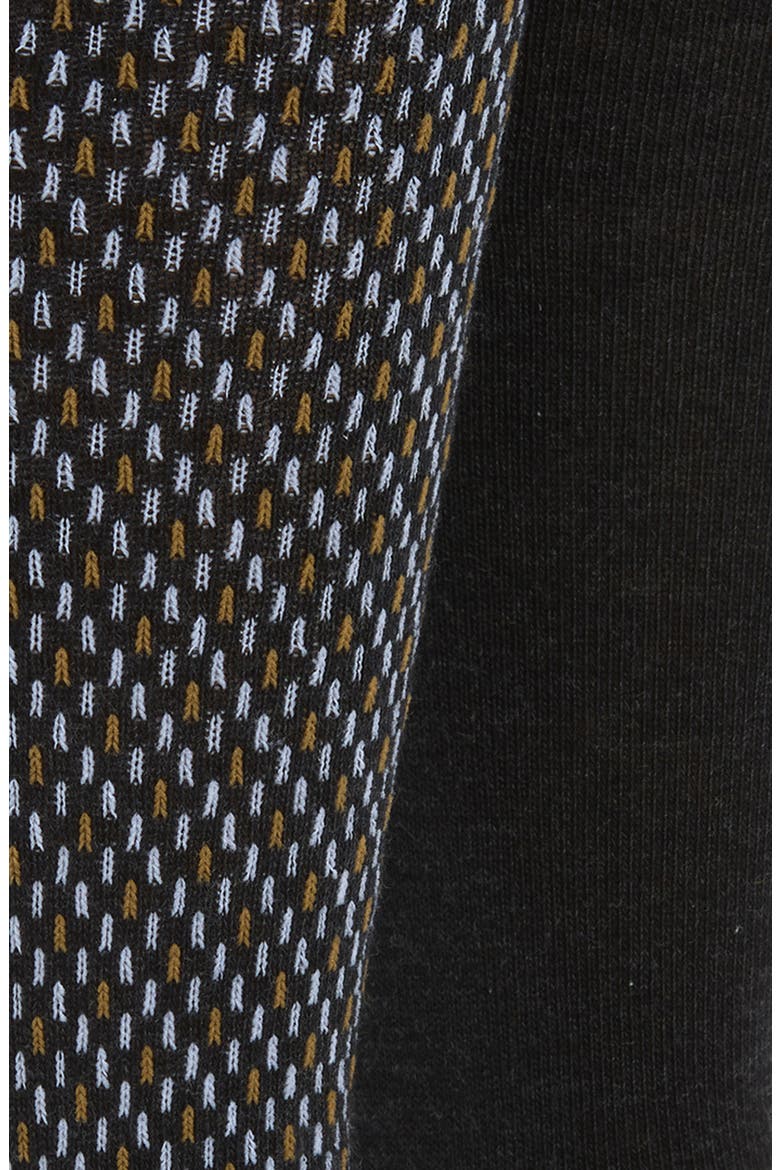 2-Pack Mini Pattern Crew Socks, Alternate, color, CHARCOAL