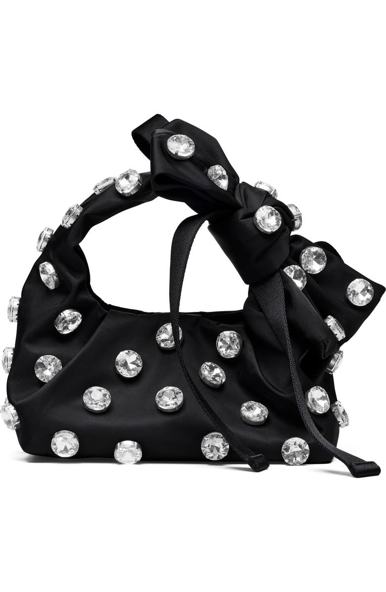 Marc Jacobs The Gem Nylon Bow Mini Sack Bag, Main, color, Black