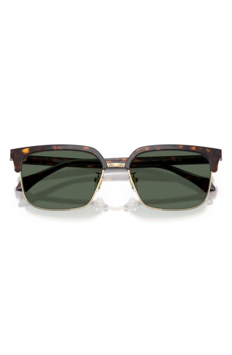 Versace 56mm Square Sunglasses, Alternate, color, Dark Havana/ Dark Green
