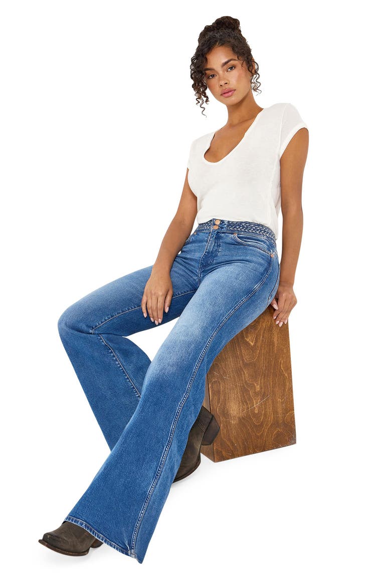 Wrangler Braided Waist Flare Jeans (Women) | Nordstrom