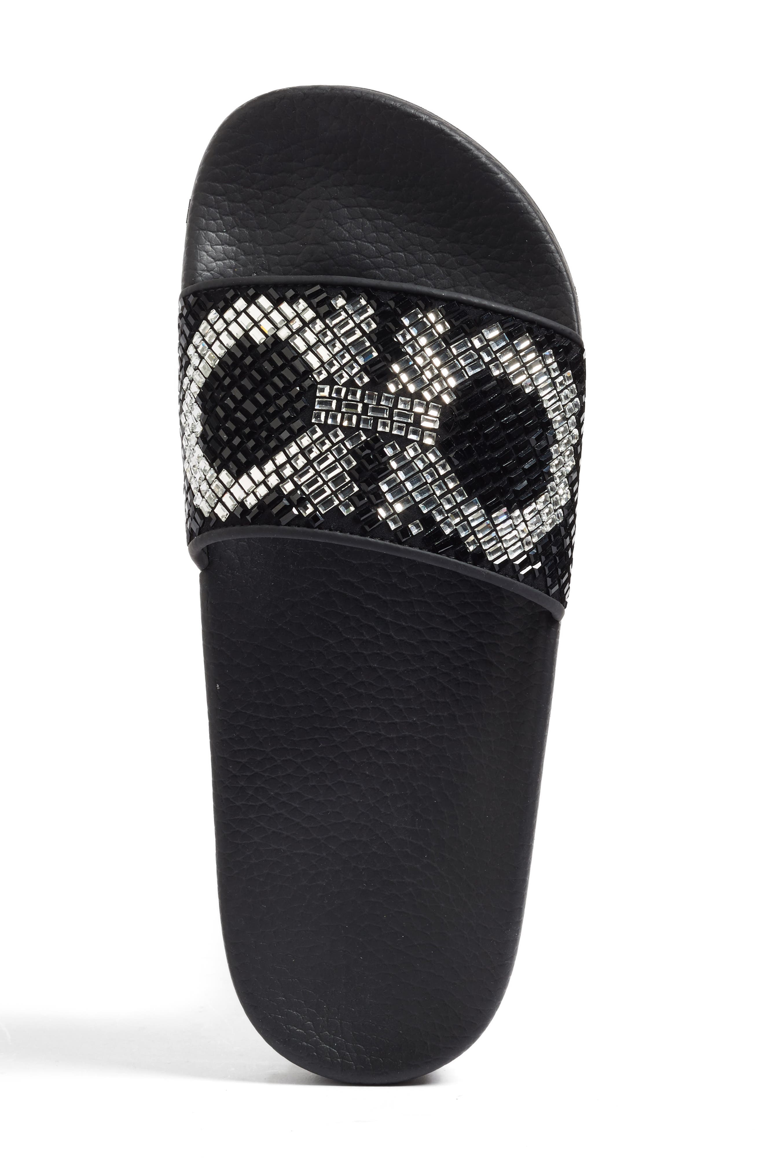 FERRAGAMO Salvatore Ferragamo Crystal Logo Slide Sandal, Alternate, color, 