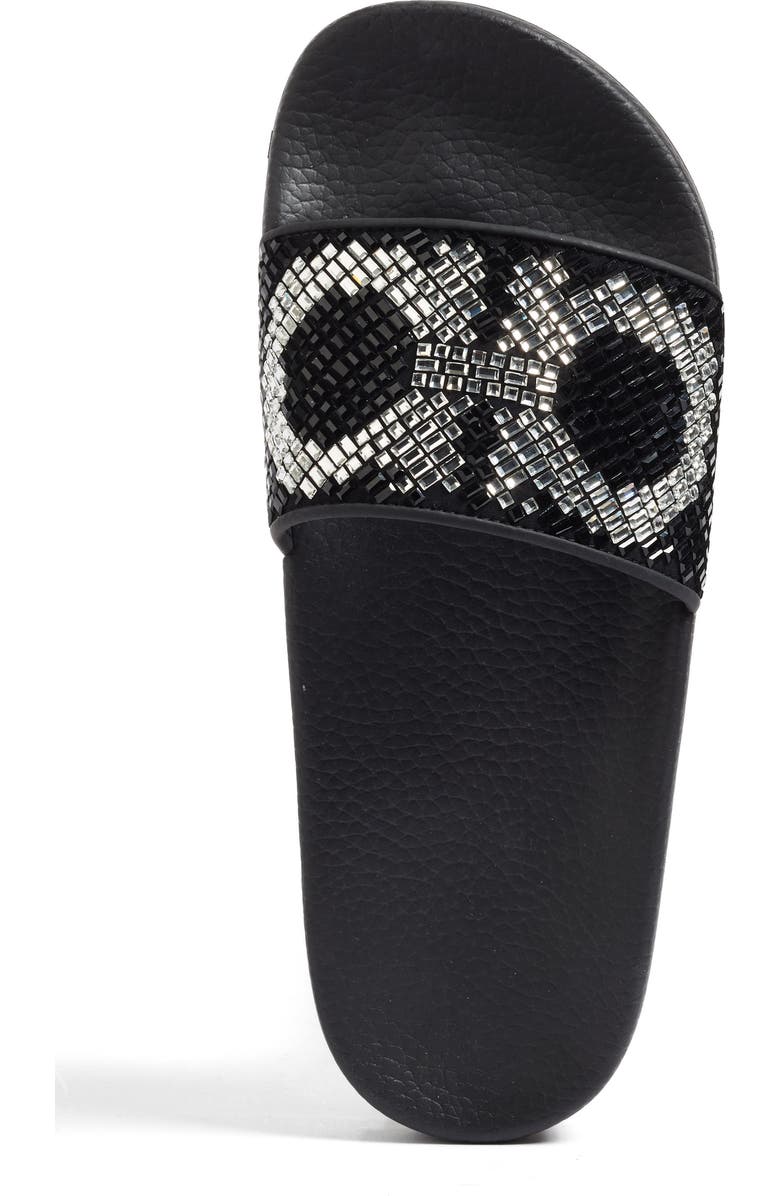 FERRAGAMO Salvatore Ferragamo Crystal Logo Slide Sandal, Alternate, color,