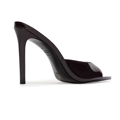 Black Suede Studio Brea Patent Mule In Black