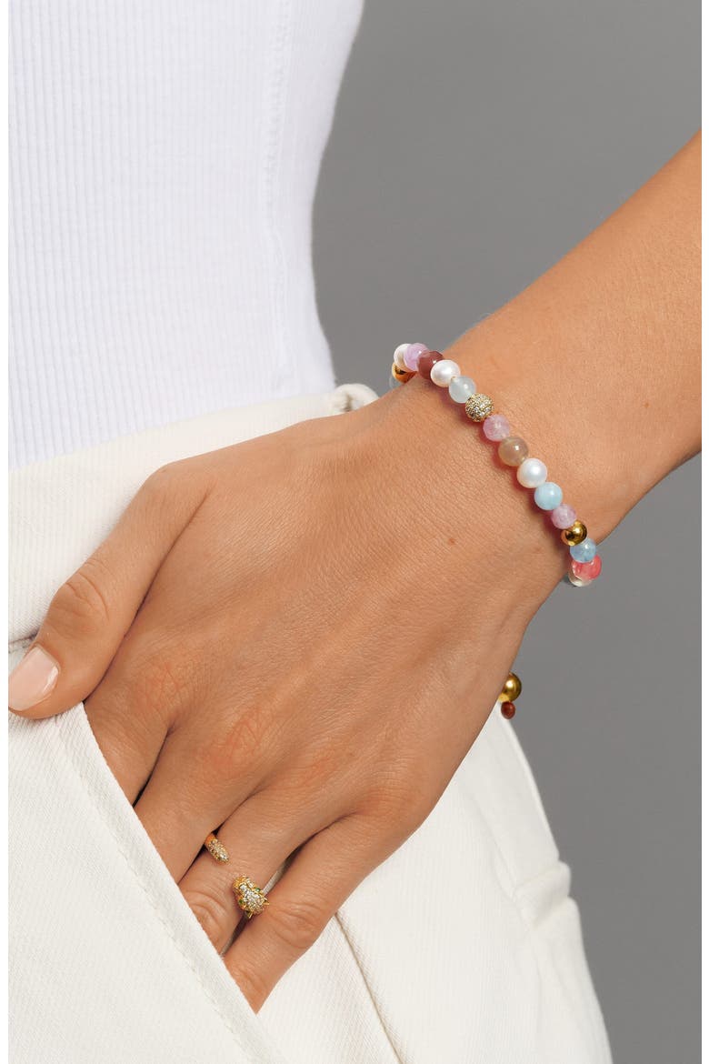 Pearl Beaded Bracelet, Alternate, color, Pastel Multicolor