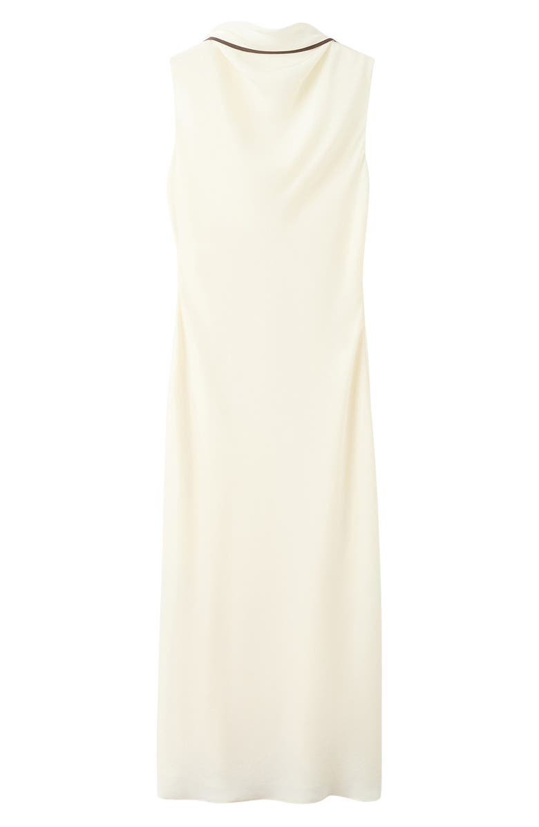 MANGO Vestido Tie Back Sleeveless Midi Dress, Main, color, Vanilla