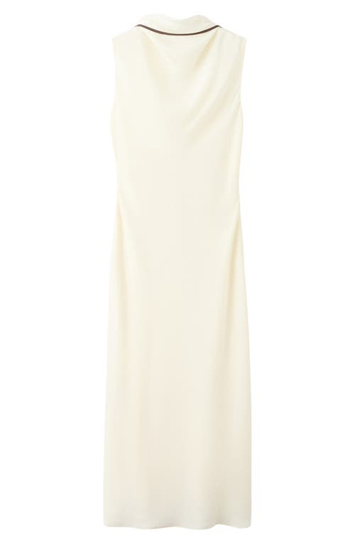MANGO Vestido Tie Back Sleeveless Midi Dress in Vanilla at Nordstrom, Size 4