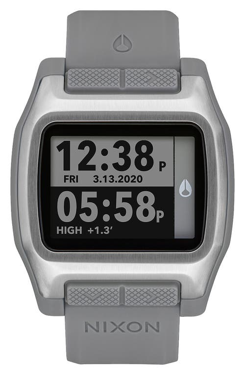 Nixon High Tide Digital Silicone Strap Watch, 44mm in Gray at Nordstrom
