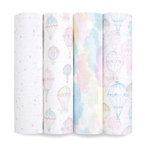 Boutique 4-Pack 100% Organic Cotton Muslin Swaddles