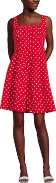 Lands' End Princess Seam Poplin Above the Knee Dress