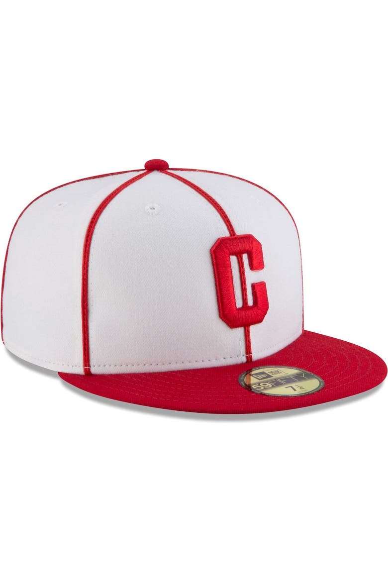 Men's New Era White/Red Pittsburgh Crawfords Cooperstown Collection Turn Back The Clock 59FIFTY Fitted Hat, Alternate, color, White