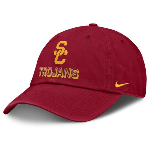 Nike Cardinal Usc Trojans 2025 On-field Club Adjustable Hat In Burgundy