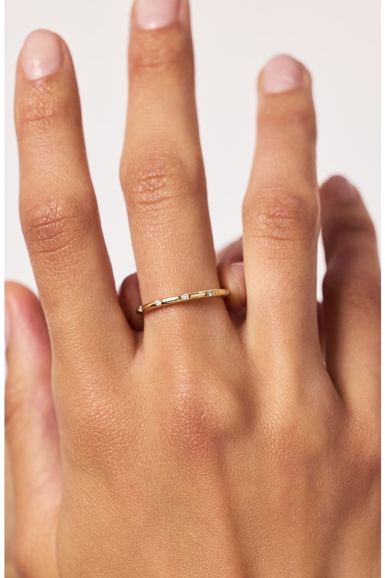 Gold Band Ring - Diamond Station Ring, Alternate, color, Gold
