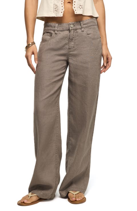Baggy Wide Leg Linen Pants