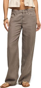 Lucky Brand Baggy Wide Leg Linen Pants