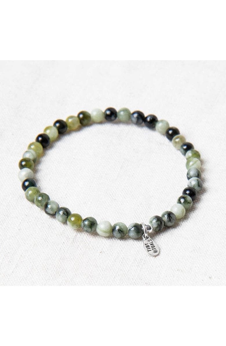 Tiny Rituals Natural Vine Flower Xiuyu Jade Energy Bracelet, Alternate, color, Earthy Green