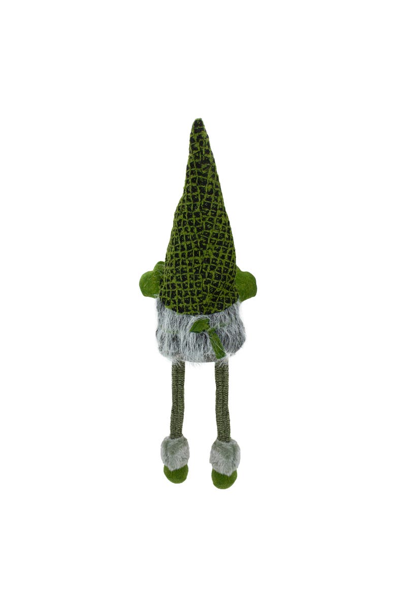 Northlight Dangling Legs Sitting Girl Gnome Christmas Figure - 23" - Black and Green, Alternate, color, Green