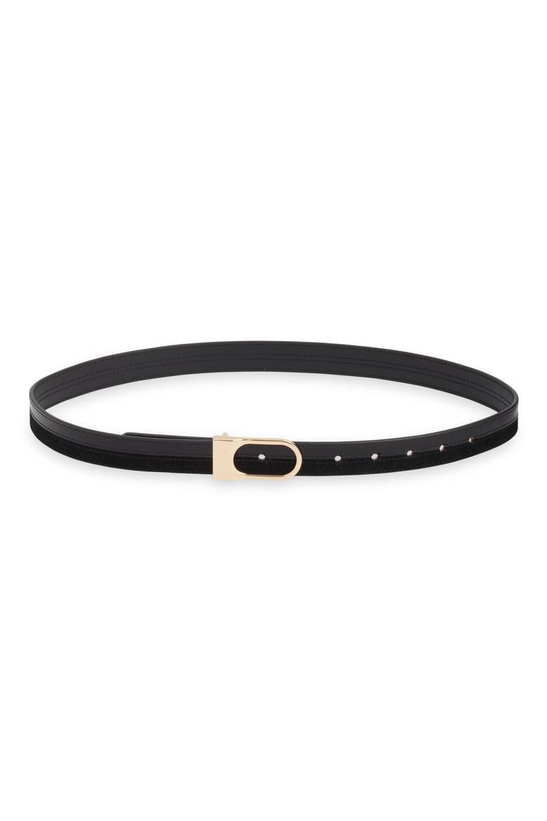 Ellison Leather & Suede Belt, Main, color, BLACK