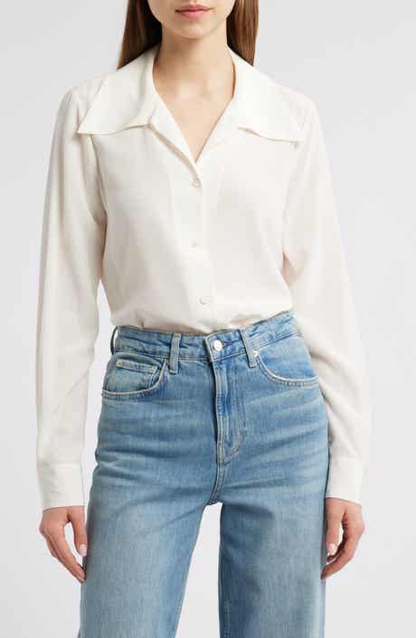 FRAME The Moment Silk Button-Up Shirt
