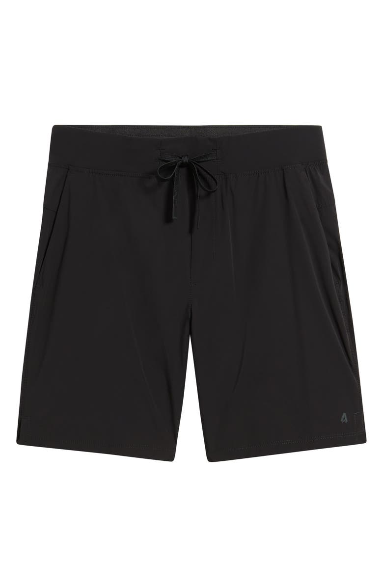 BOSS Active Move 7-Inch Athleisure Shorts, Alternate, color, Black