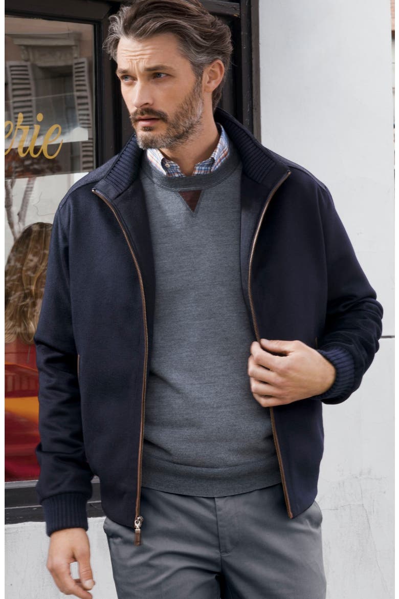 'Patrick' Water Resistant Wool Blend Jacket, Alternate, color, NAVY