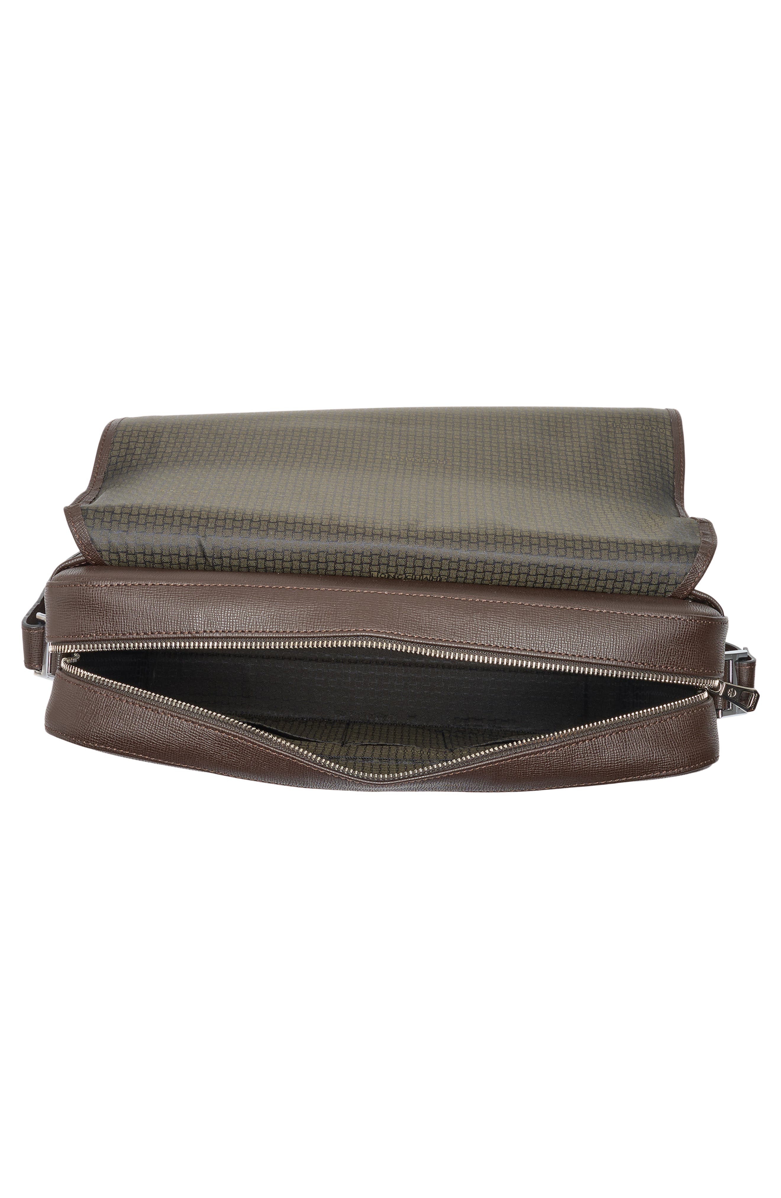 Longchamp Le Foulonné Flap Shoulder Strap Briefcase, Alternate, color, Mocha