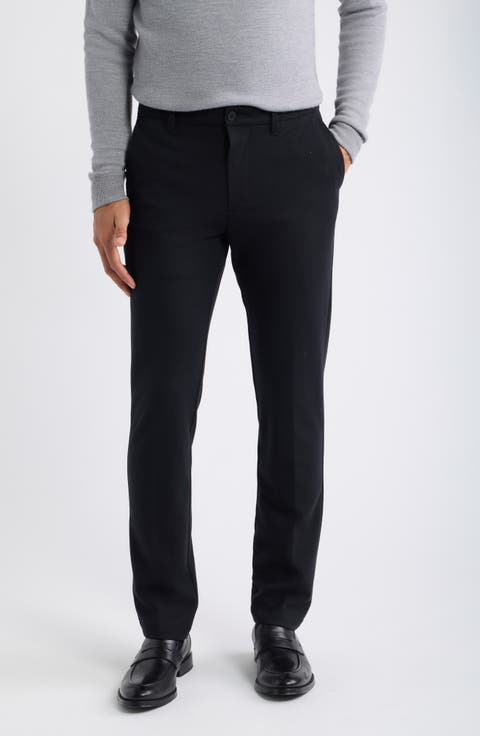 Flat Front Wool Blend Chino Pants